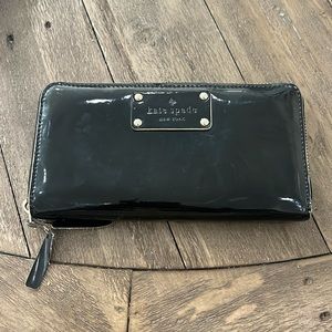 Kate Spade Patent Leather Zip Around Wallet